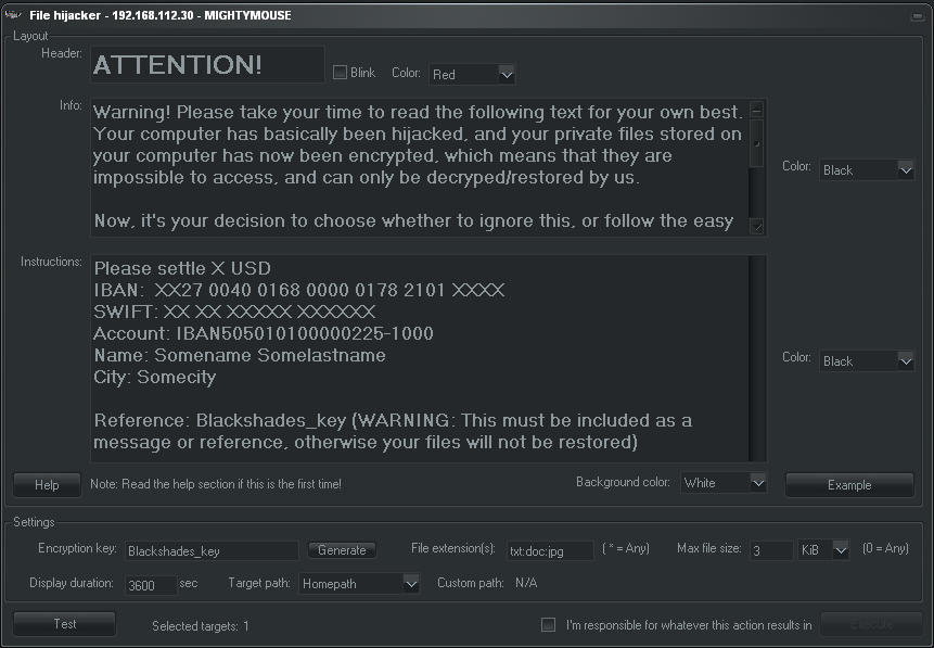 File Hijacker configuration